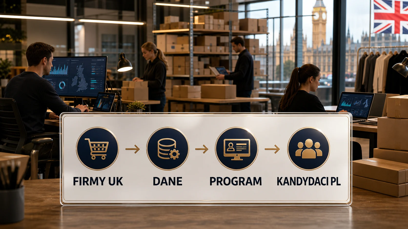 Proces projektu: firmy UK, dane, program i kandydaci PL